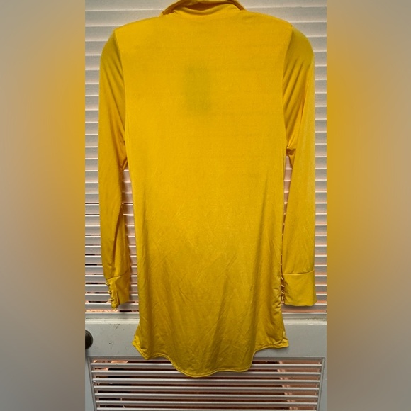 Fashion Nova XS yellow Stay the Night Cowl dress NWT - Picture 5 of 8